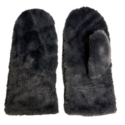 Faux Fur Charcoal Mittens