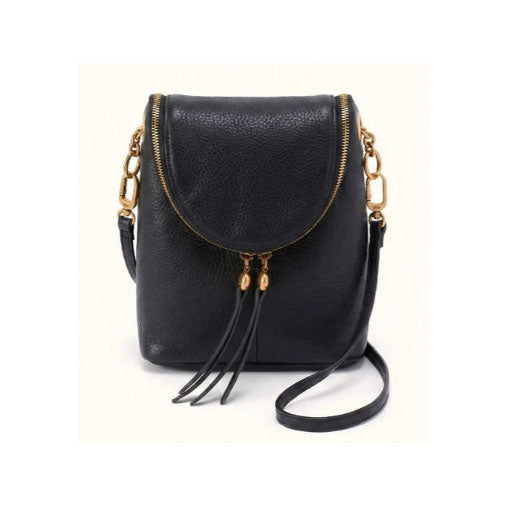 HOBO Fern Duo Crossbody in Black Pebbled Leather