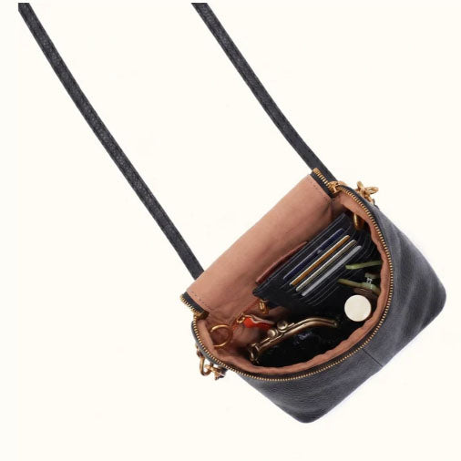 HOBO Fern Duo Crossbody in Black Pebbled Leather