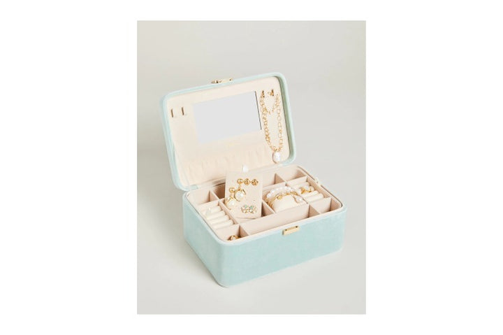 Spartina - Medium Desktop Jewelry Case - Sea Foam Velvet