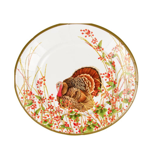 Turkey And Berries Salad Plates - Set of 8