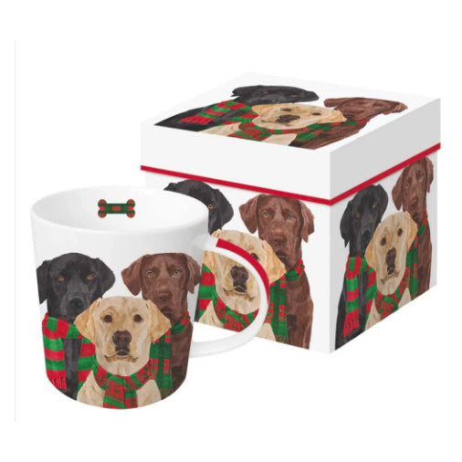 Patti Gray - Merry Labradors Boxed Mug