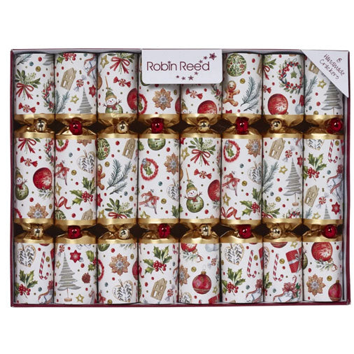 Robin Reed Twinkling Christmas Crackers, Box of 8