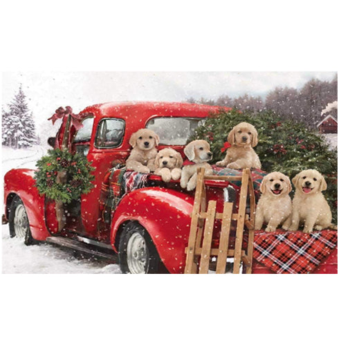 Puppies Holiday Ride Jigsaw Puzzle 100 Piece