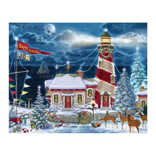 Christmas Lighthouse 1000 Piece Jigsaw Puzzle