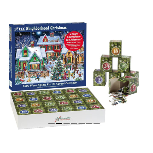 Neighborhood Christmas Advent Calendar Puzzle 1000 Pc