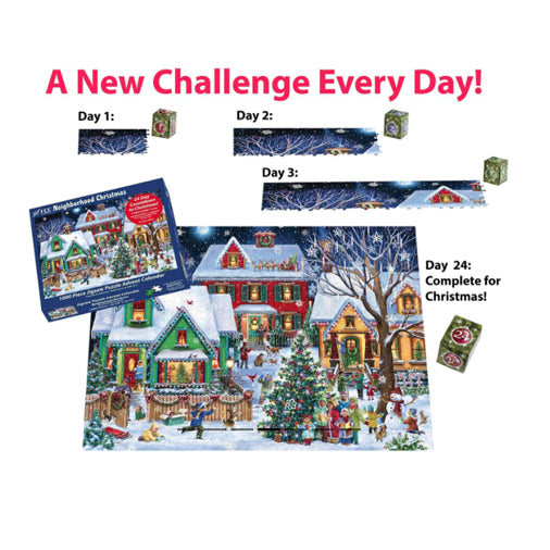 Neighborhood Christmas Advent Calendar Puzzle 1000 Pc