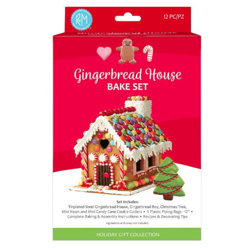 R & M International 2089 Gingerbread House 10-Piece Cookie Cutter and Baking Set