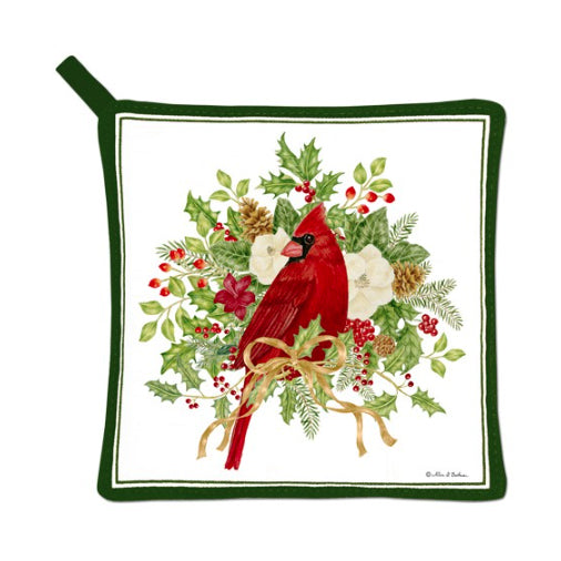 Winter Cardinal Potholder