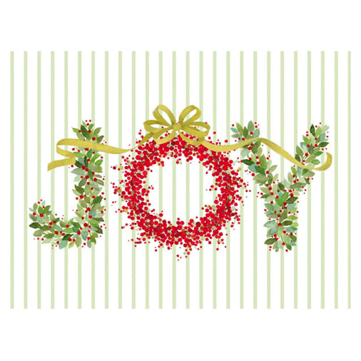 Caspari Botanical Joy With Ribbon Boxed Holiday Cards