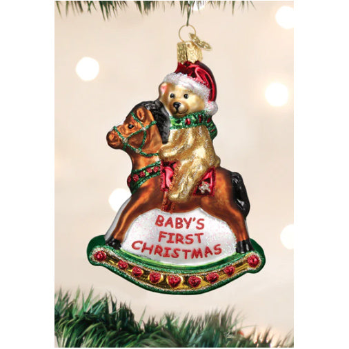 Old World Christmas - Baby's First Christmas Rocking Horse