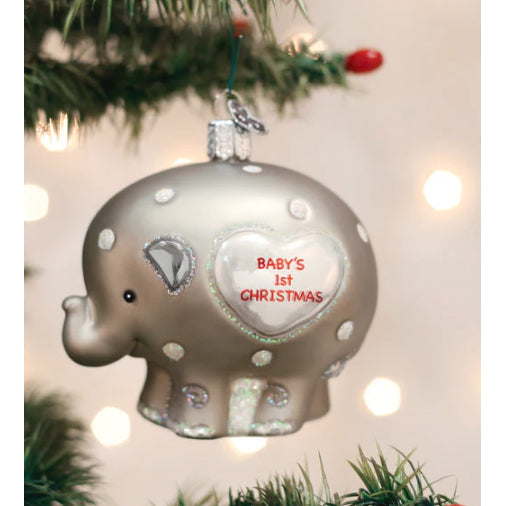 Old World Christmas - Baby's 1st Elephant Ornament