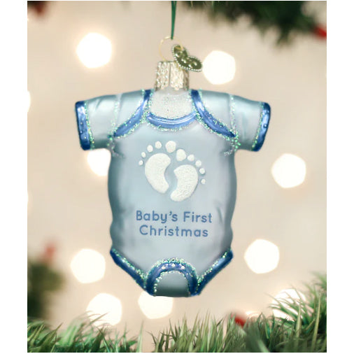 Old World Christmas - Blue Baby Onesie Ornament