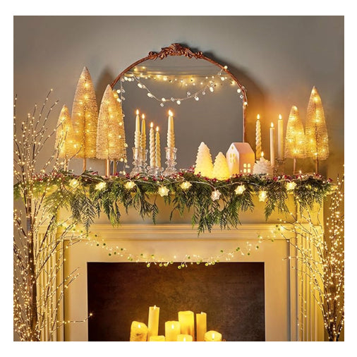 Snowy Pine Tree LED Flameless Candle