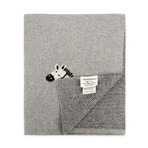 Jacquard Sweater Knit Baby Blanket - Zebra