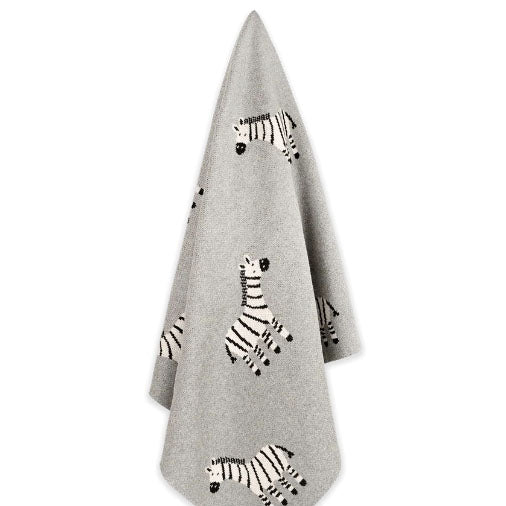 Jacquard Sweater Knit Baby Blanket - Zebra