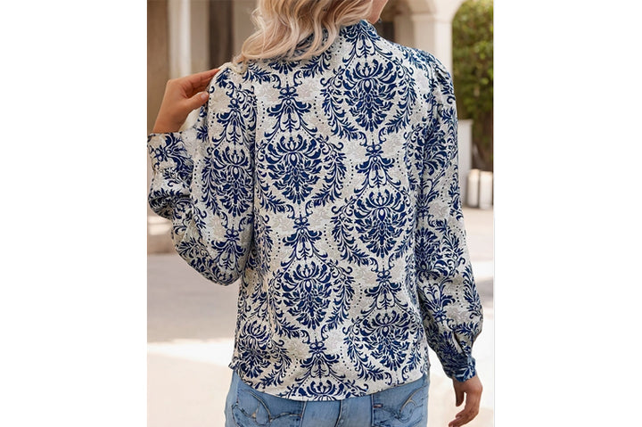 Bohemian Printed Bishop Sleeve Shirt