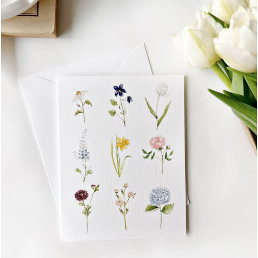 Garden Flowers Paintable Notecards