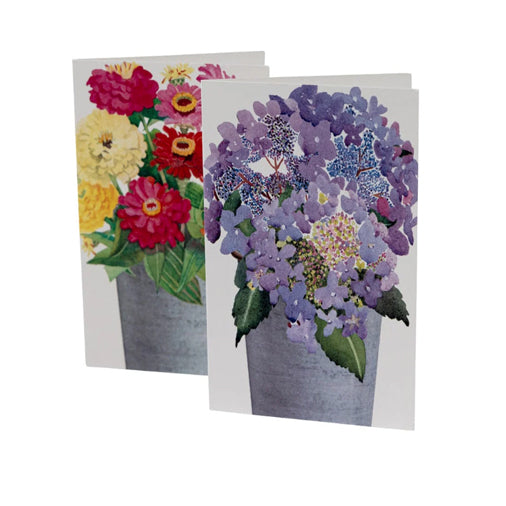 Flower Bucket Assorted Boxed Note Cards - 8 Note Cards &  Envelopes