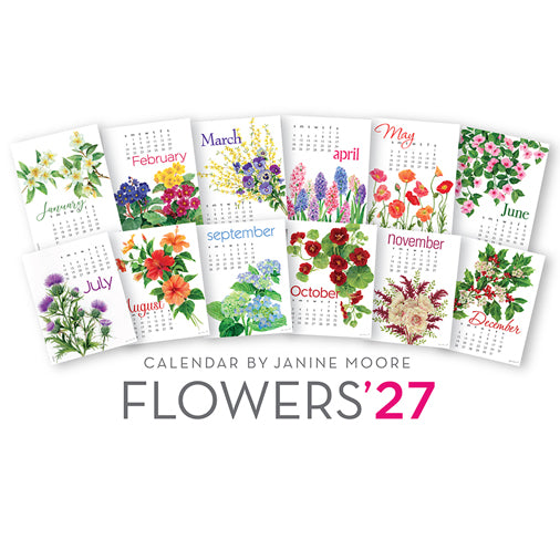 Janine Moore's 2027 Flowers Desk Calendar