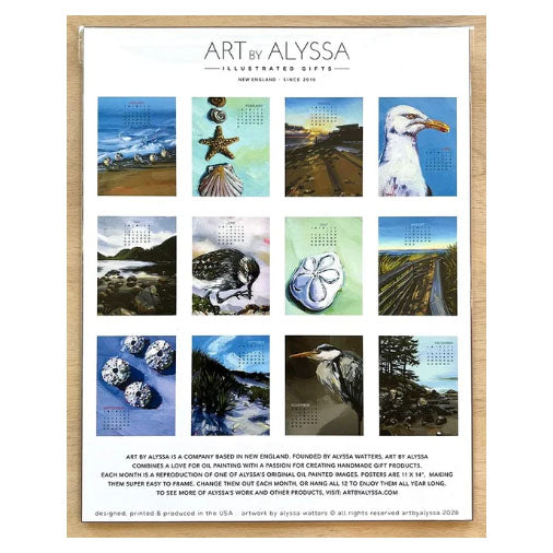 Art by Alyssa - 2027 Coastal Poster Calendar