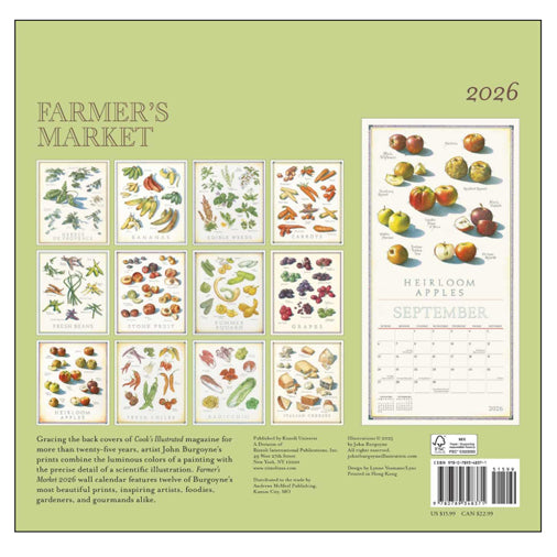 Farmer's Market 2026 Calendar