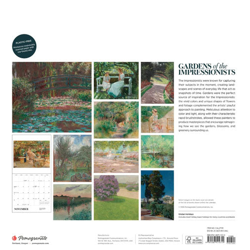 2027 Gardens of Impressionists Wall Calendar