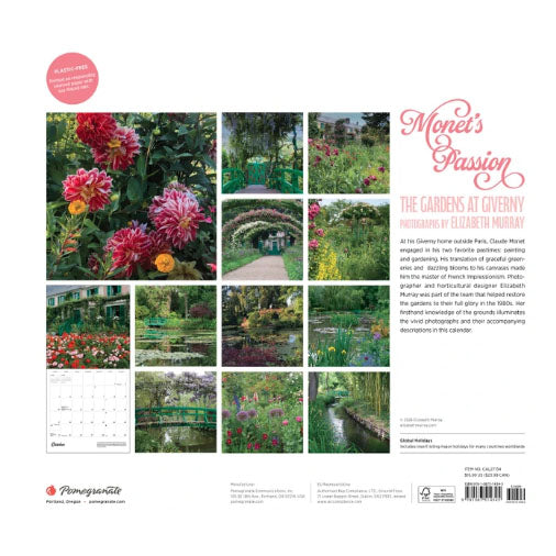 2027 Monet's Passion: The Gardens at Giverny Wall Calendar