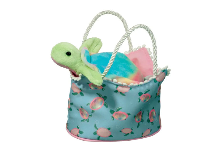 Sea Turtle Sassy Sak with Rainbow Turtle - Douglas Toys