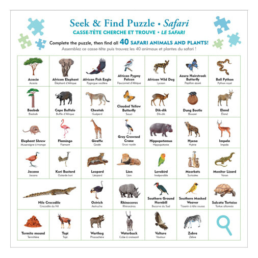 Safari Seek & Find 100-Piece Puzzle