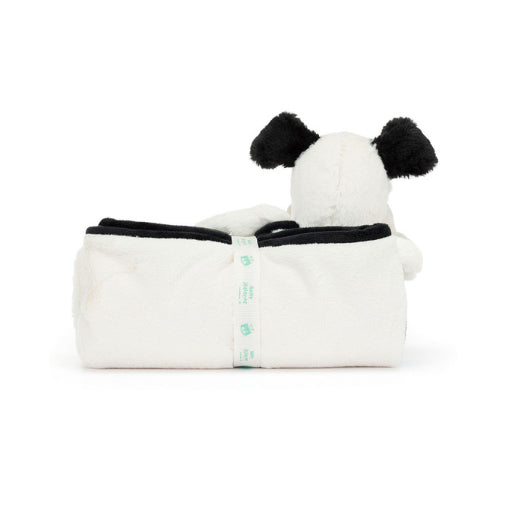 JellyCat - Bashful Black & Cream Puppy Blankie