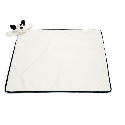 JellyCat - Bashful Black & Cream Puppy Blankie