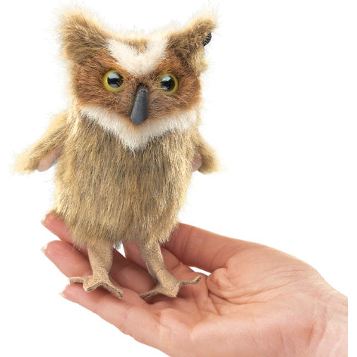 Mini Great Horned Owl, Hand Puppet