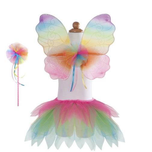 Neon Rainbow Skirt with Wings and Wand