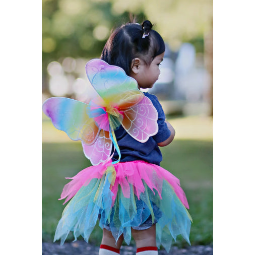 Neon Rainbow Skirt with Wings and Wand