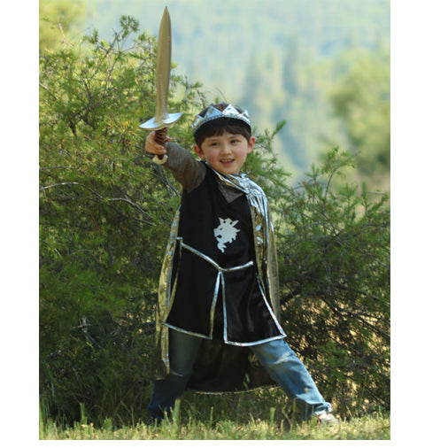 Knight Set with Tunic, Cape and Crown, Silver