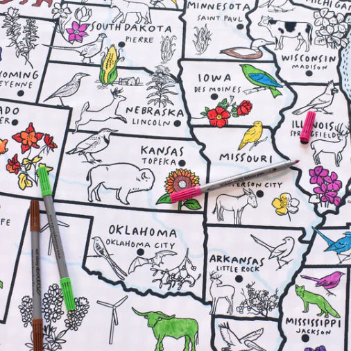 Color and Learn United States Tablecloth