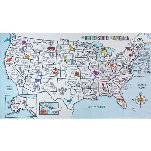 Color and Learn United States Tablecloth