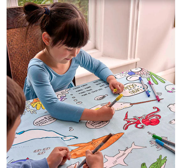 Color and Learn Under the Sea Tablecloth