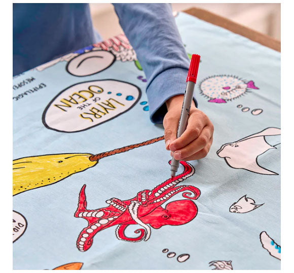 Color and Learn Under the Sea Tablecloth