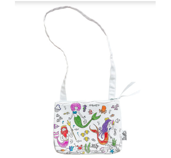 Color-In Mermaid Color Crossbody
