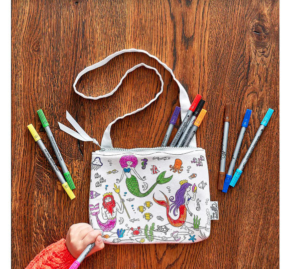 Color-In Mermaid Color Crossbody