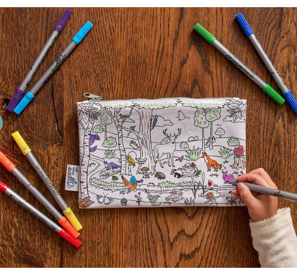 Color and Learn Woodland Color Pencil Case