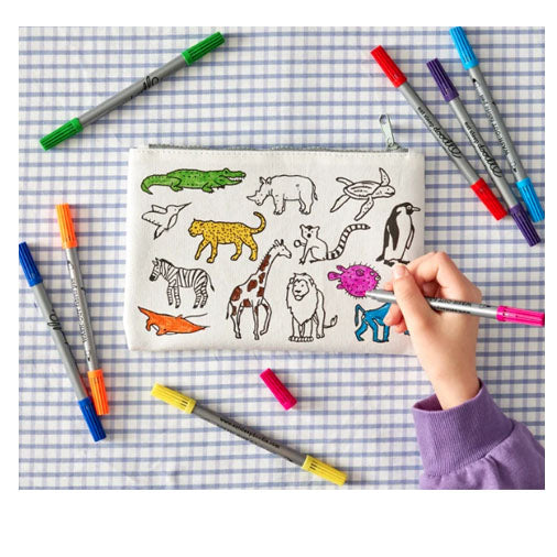 Color and Learn World Map Pencil Case