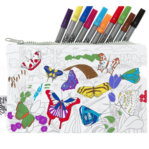 Color and Learn Butterfly Color Pencil Case