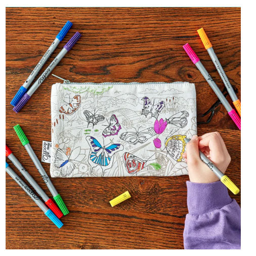 Color and Learn Butterfly Color Pencil Case