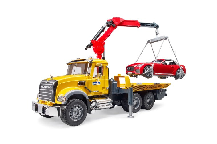 Bruder - MACK Granite Tow Truck with Bruder Roadster