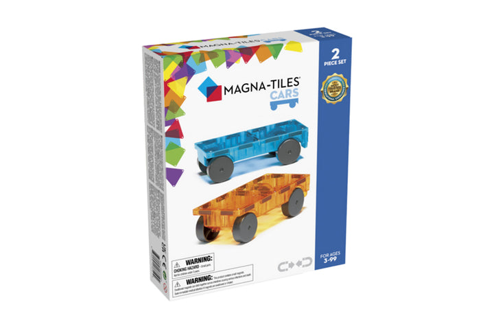 Magna-Tiles® Blue & Orange Car Set