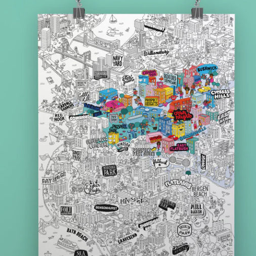 Giant Coloring Poster, Brooklyn