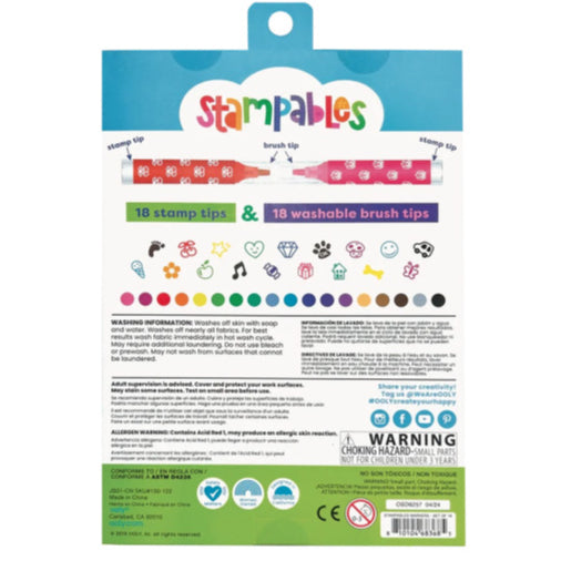 Stampables Double-Ended Stamp & Brush Markers - set of 18
